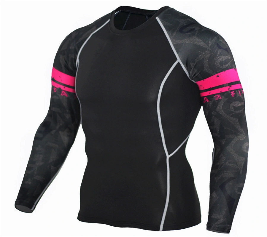 High Quality Sublimation Long Sleeve Compression Shirt Rashguards Rash Guard for MMA Workout Gym T Shirts