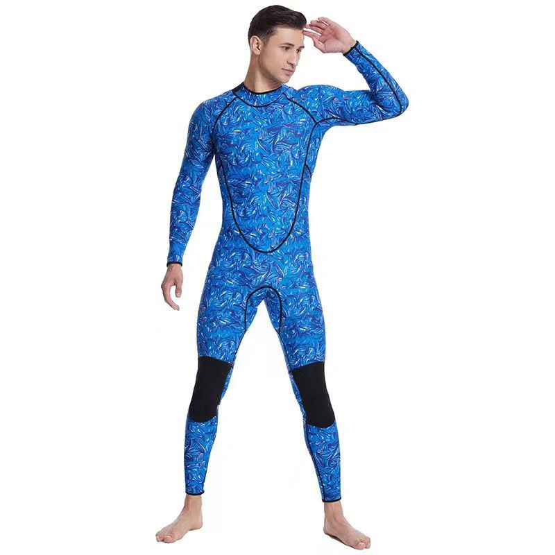 3mm Neoprene Wetsuit Camouflage Long Sleeve Diving Sportwear for Men